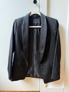 Banana Republic Black Satin-Look Shawl Collar Blazer